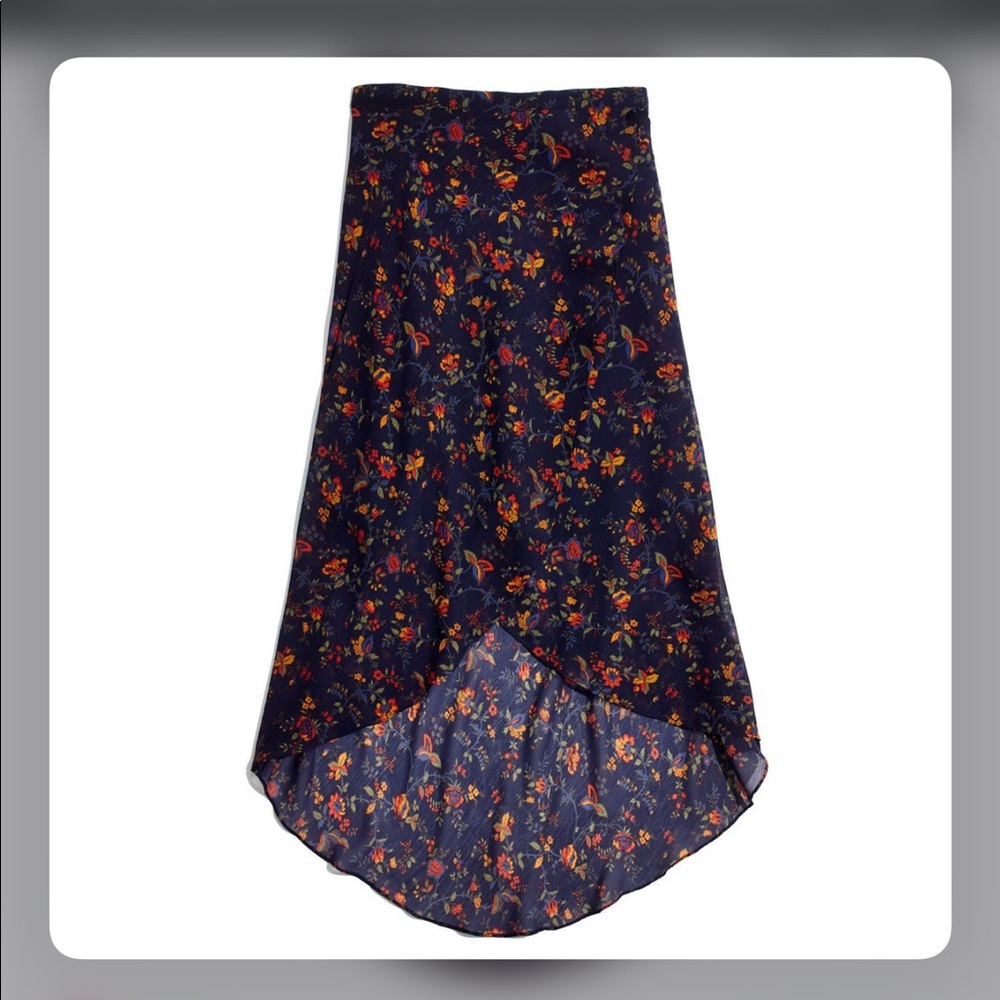 Madewell Climbing Vine Faux Wrap Midi Skirt